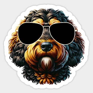 Barbet Dog Wearing Sunglasses Sticker